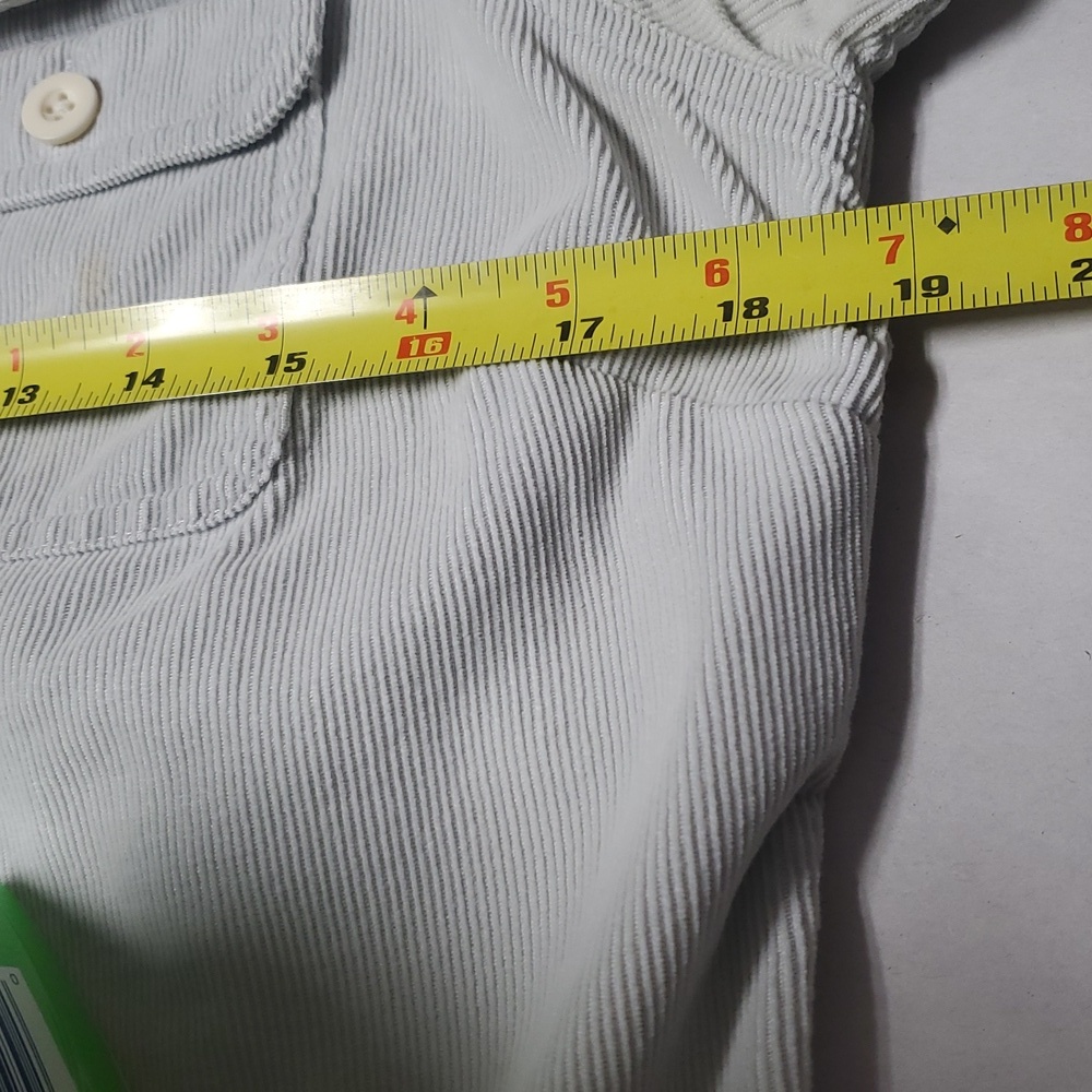 Boden Day Dress Size 4 Petite Light Grey Micro Cordoroy Collared - Picture 13 of 15